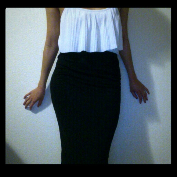 High waist maxi skirt