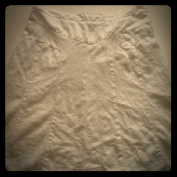 LOFT white linen skirt, lined