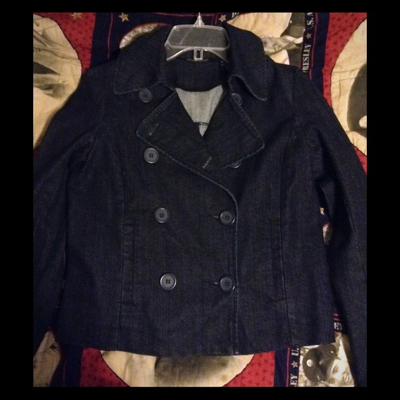 Denim Peacoat Style Jacket