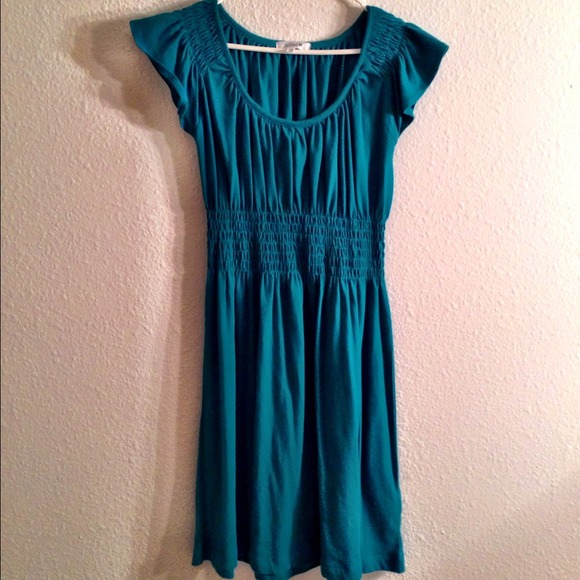 HURLEY Scoopneck Teal Everyday Dress w/ pockets!