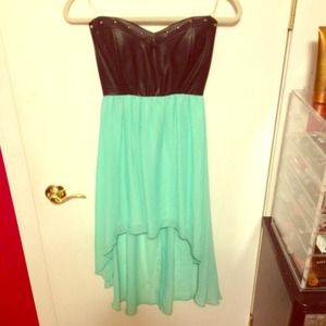 LOVE CULTURE : Strapless hi-low dress