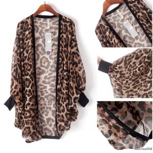New Chiffon Leopard Cardigan