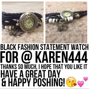 Black Fashion Statement Watch For @karen444💕