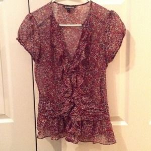 Express sheer floral shirt (Small)