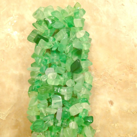 Emerald green chunky semi precious stone