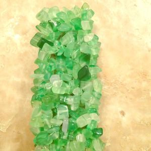 Emerald green chunky semi precious stone