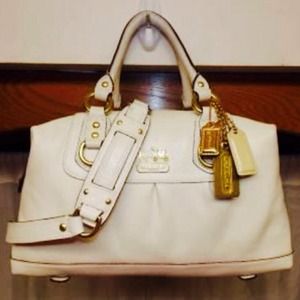 ⬇️REDUCE⬇️Coach Madison White/Gold Sabrina Handbag