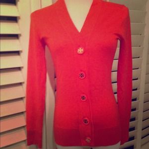 Tory Burch Orange Simone Cardigan XS