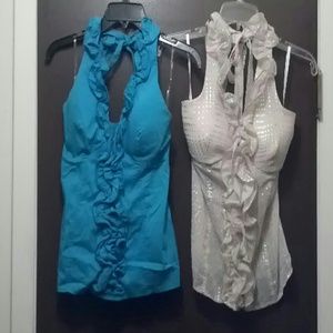 Blue and cream halter