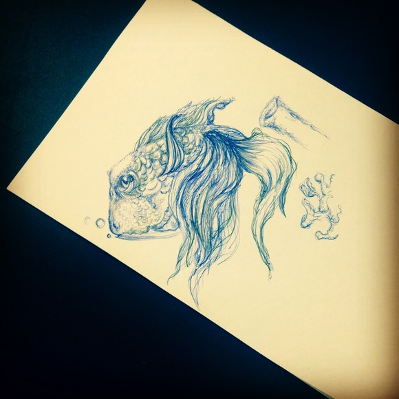 Doodle of a fish commissions available