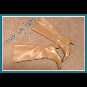 Tan Wide Calf Boots