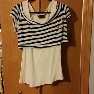 Torrid striped and solid top - size 2