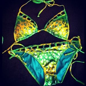 Vs metallic leopard print bikini set