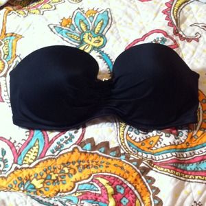 Vs 34d black braided back bandeau swim top