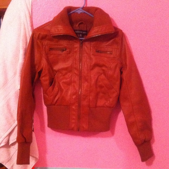 Brown leather jacket