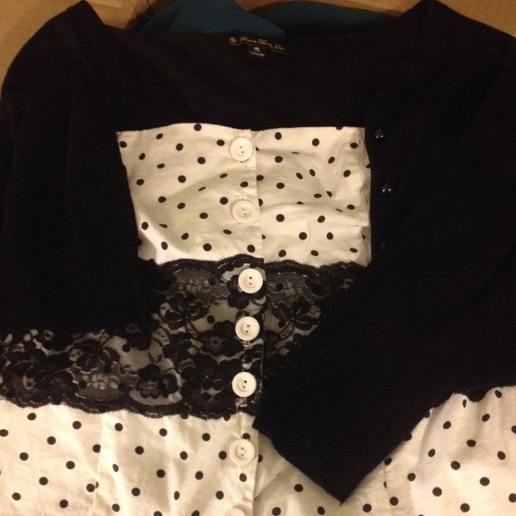 Polka Dot & Lace Tube Top