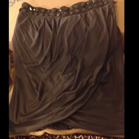 Charcoal Beaded Skirt