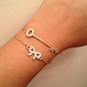 ---SOLD---Forever 21 yellow gold bracelet set of 2