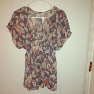 Grey feathered patterned babydoll too