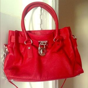 Michael Kors red leather bag