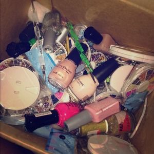 A Box Full Of Nail Art, Nail Polish & Rhinestones