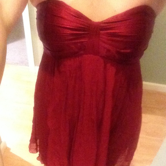 Express Red silk and chiffon knee length dress