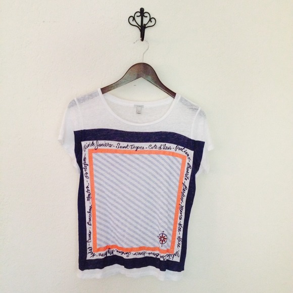 J. Crew Tops - J. Crew Scarf Print Linen Tee