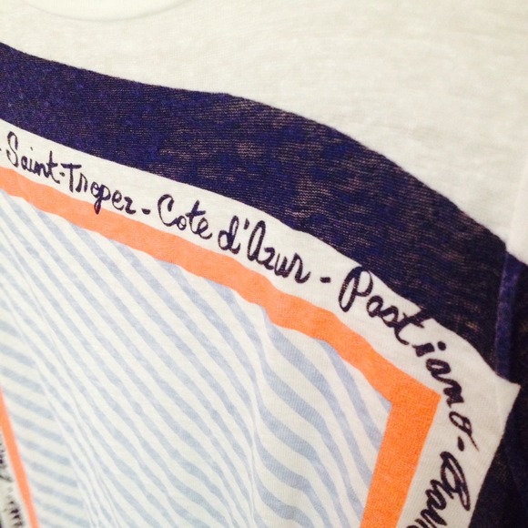 J. Crew Scarf Print Linen Tee - Picture 3 of 4