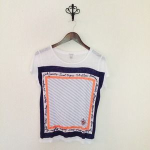 J. Crew Scarf Print Linen Tee