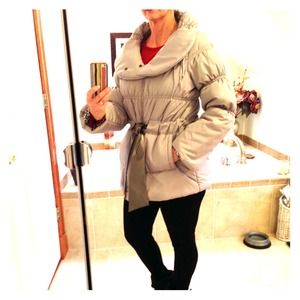 Light grey puff coat