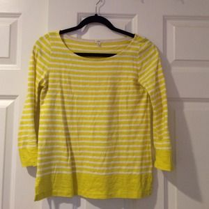Super cute J. Crew striped yellow boatneck tee