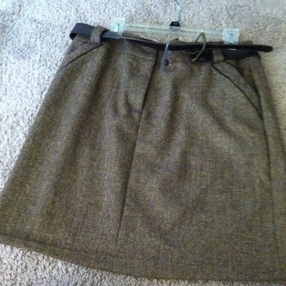 Twill Belted Skirt