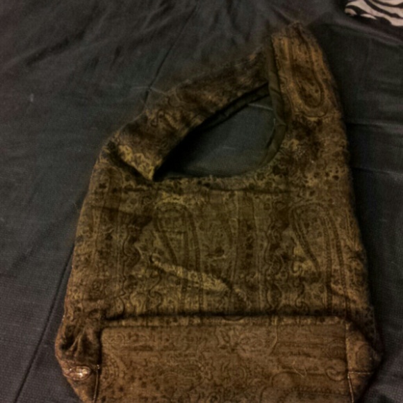 Reduced- Gold and Green beaded bag - Picture 2 of 4