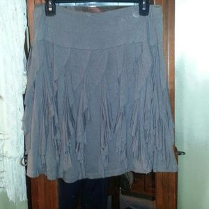 Taupe Ruffled Skirt / wore once