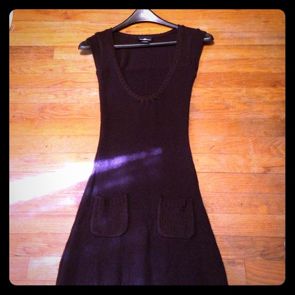 Brown nit sweater dress