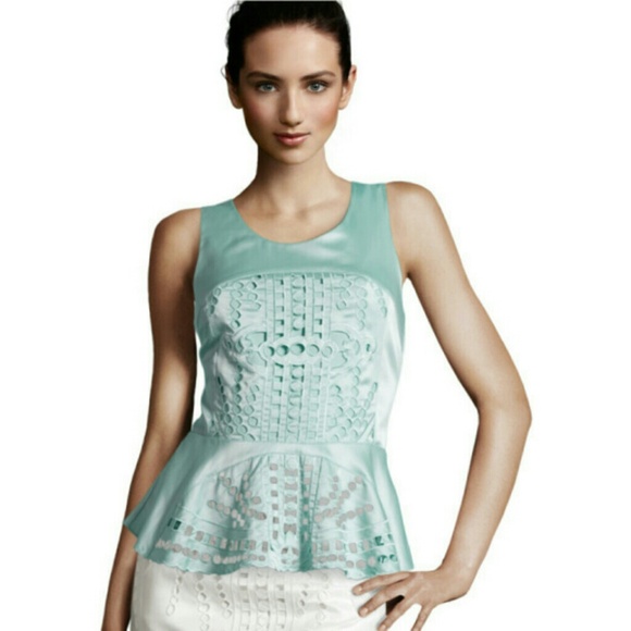 | H&M | Satin Cutwork Peplum Top - Picture 3 of 5