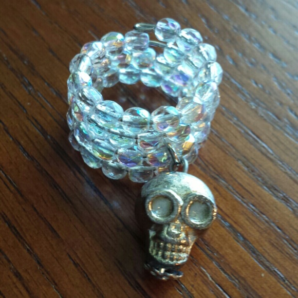 Beaded skull ring