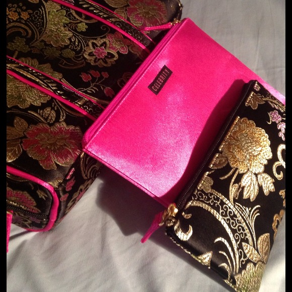 Gorgeous Asian Silk cosmetics bag set (3) NWOT - Picture 4 of 4