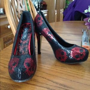 Iron Fist Sequin Skull Heels