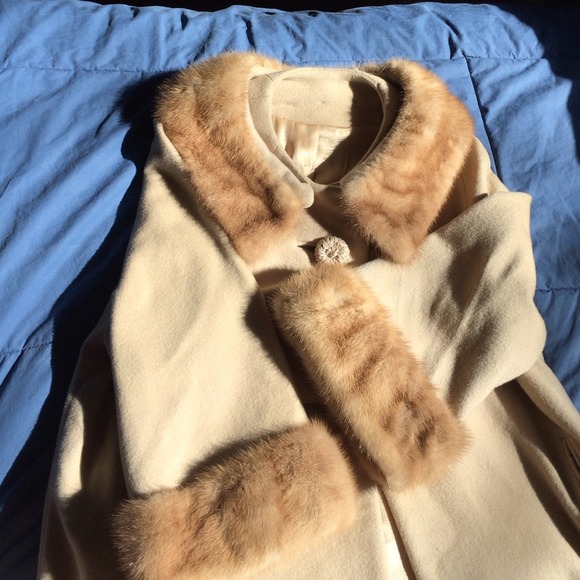 Vintage coat with real mink fur final reduction - Picture 2 of 4
