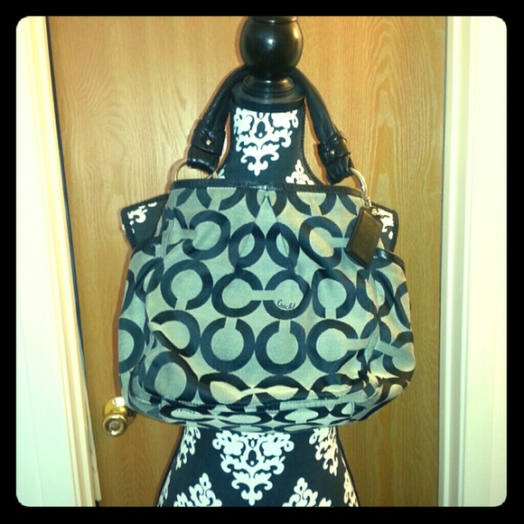 Coach Gray and black handbag