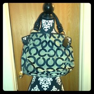 Coach Gray and black handbag