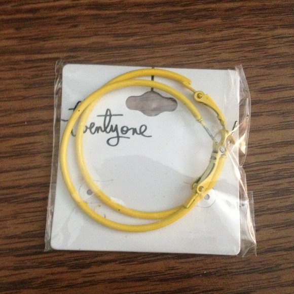 Yellow Hoop Earrings - Picture 1 of 1