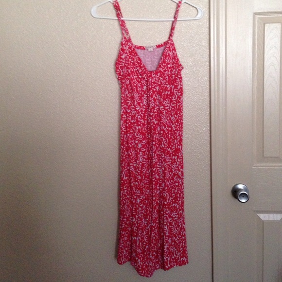 Red & white summer dress