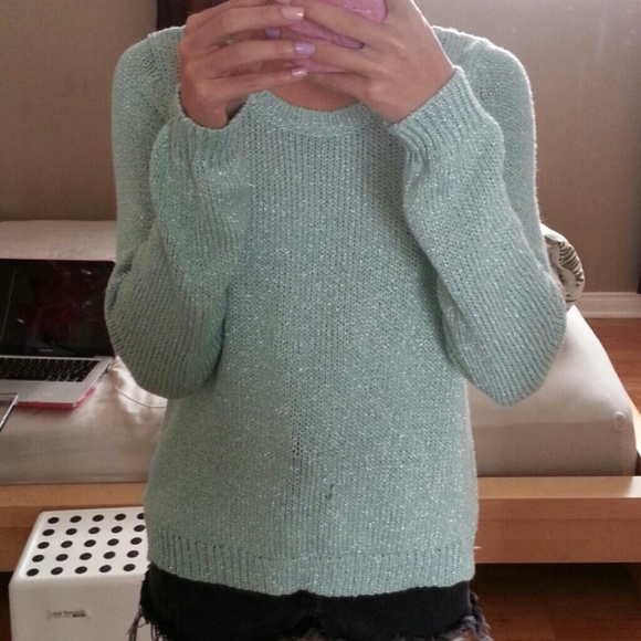 Baby blue sequin sweater