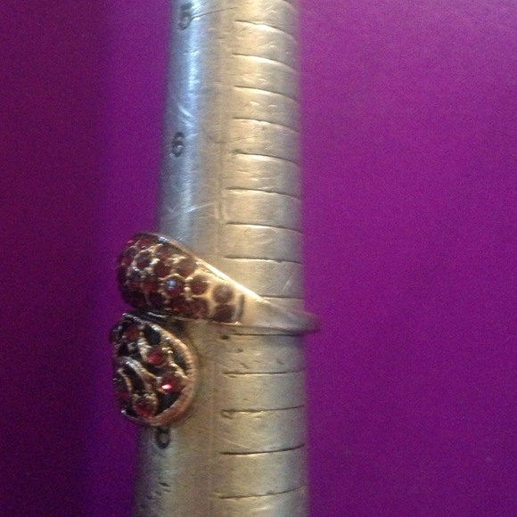 Purple crystal antiqued Ring size 7.5 - Picture 2 of 4