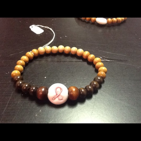 Mens handmade breast cancer bracelet