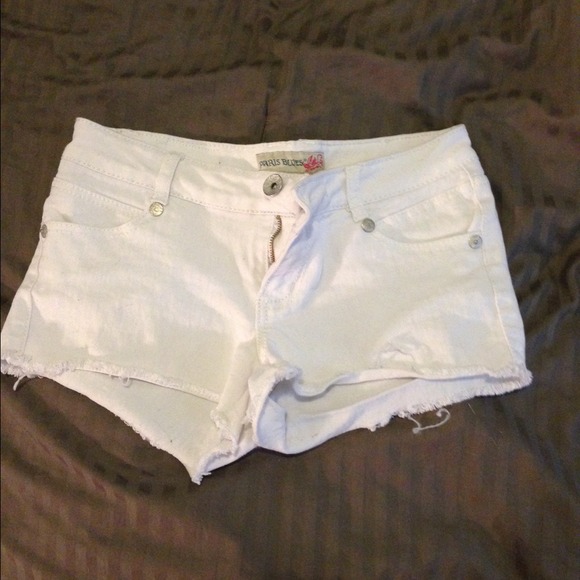 White cutoff shorts