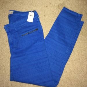 Hollister tribal blue skinny jeans