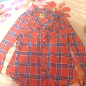 hollister plaid flannel worn once